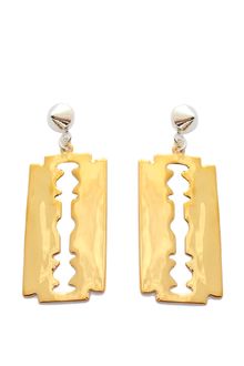 Tom Binns Charm Offensive Gold Razor Blade and Silver Stud Earrings - Lyst
