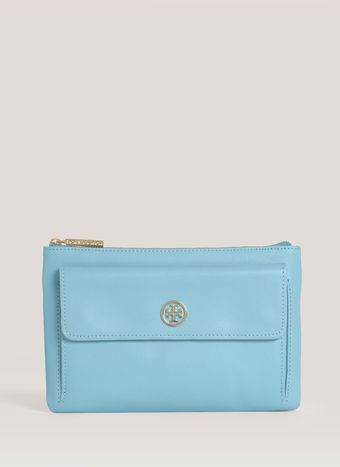 Tory Burch Robinson Leather Zip Pouch - Lyst