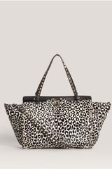 Valentino Rockstud Leopardprint Ponyhair Tote