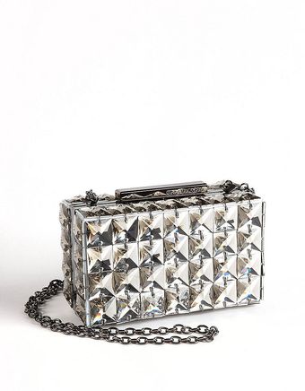 BCBGMAXAZRIA Lulu Beaded Metal Clutch Handbag - Lyst