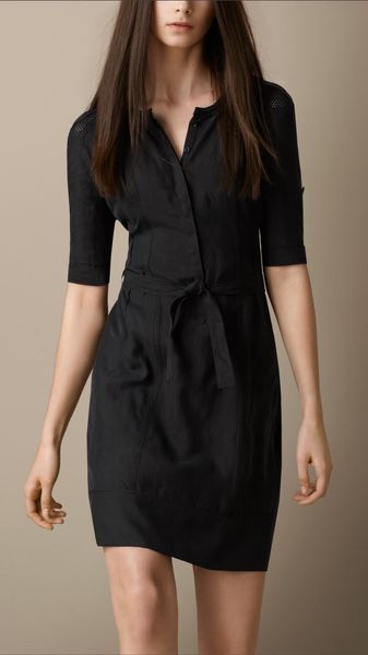 Burberry Brit Silk Shirt Dress - Lyst
