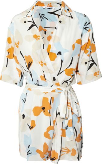 Diane Von Furstenberg Ebuca Floral Print Silk Playsuit - Lyst