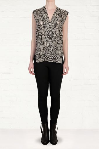 Helmut Lang Helmut Lang Devore Print Sleeveless Shirt - Lyst