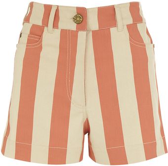 House Of Holland Striped Denim Shorts - Lyst