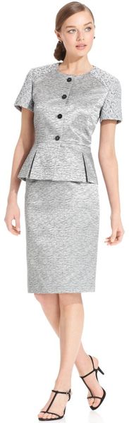 Tahari Shortsleeve Peplum Jacket & Skirt - Lyst
