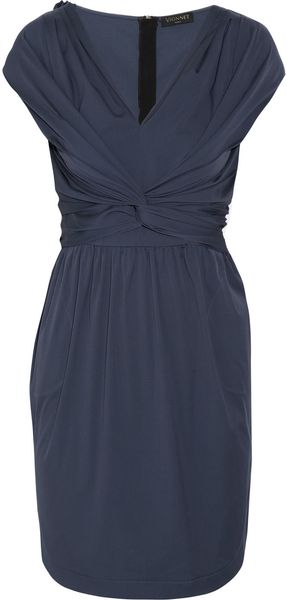 Vionnet Twisted Cotton Blend Dress - Lyst