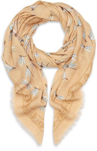 Alexander McQueen Dragonflies On Skull Scarf - Lyst