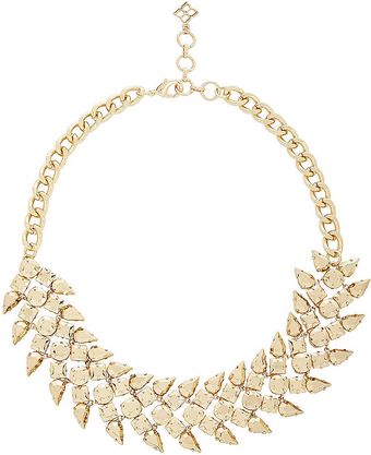 BCBGMAXAZRIA Metal Chevron Stone Necklace - Lyst
