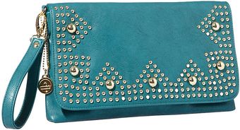 Big Buddha Wylie Studded Flap Clutch - Lyst