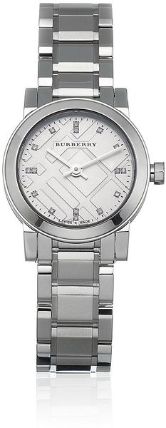 Burberry Stainless Steel and Diamond Watch - Lyst