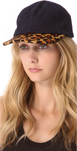Eugenia Kim Darien Denim Haircalf Baseball Cap - Lyst