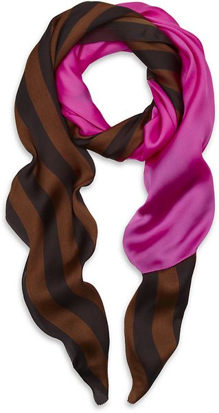 Fendi Stripe Silk Scarf - Lyst
