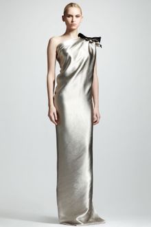 Lanvin Oneshoulder Duchess Satin Column Gown - Lyst