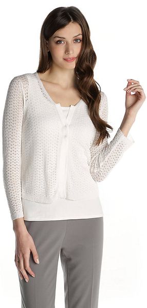 Nic + Zoe Pretty Pointelle Cardy - Lyst