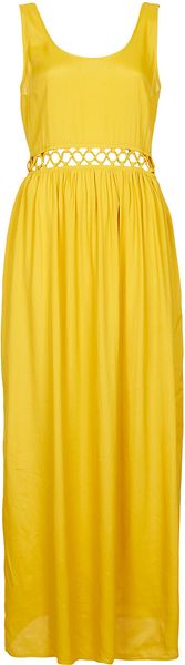 Topshop Lace Up Waist Maxi Dress - Lyst
