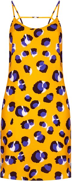 Topshop Animal Strap Back Slip Dress - Lyst
