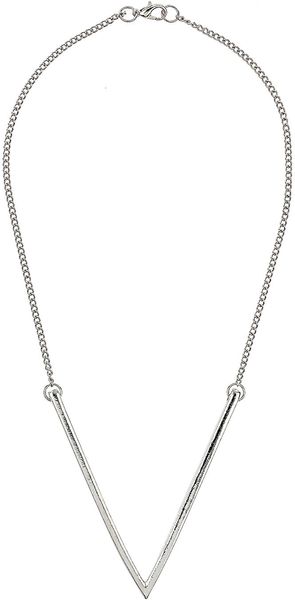 Topshop Clean V Necklace - Lyst