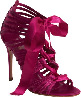 Gianvito Rossi Laceup Ribbon Sandal - Lyst