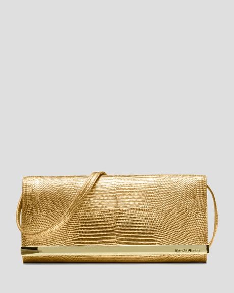 michael kors gold clutch purse