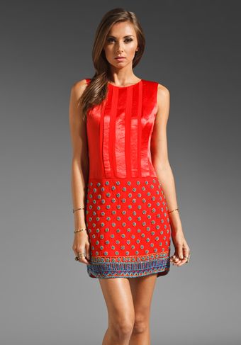 Nanette Lepore Runway Romantic Skies Beaded Satin Dress in Orange - Lyst