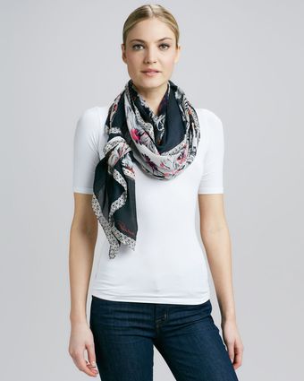 Roberto Cavalli Artemisia Printed Silk Scarf - Lyst