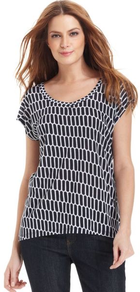 Michael Kors Short Sleeve Printed Top - Lyst