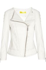 Catherine Malandrino Embellished Leather Biker Jacket