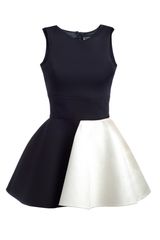Fausto Puglisi Twotone Wool Crepe Scuba Doll Dress