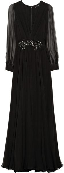 Gucci Embellished Silkchiffon Gown - Lyst
