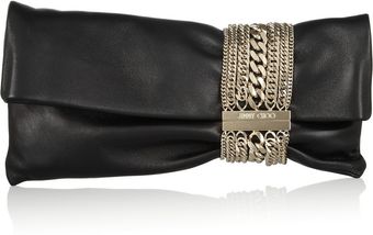 Jimmy Choo Chandra Chainembellished Leather Clutch - Lyst
