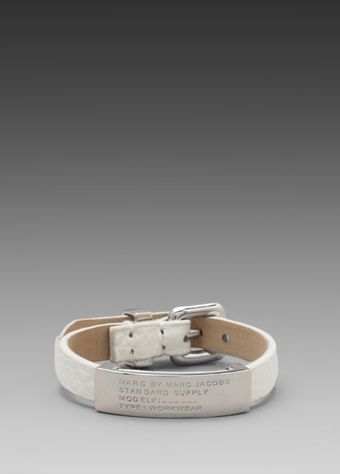 Marc By Marc Jacobs Leather Bracelets Standard Supply Id Bracelet in White - Lyst