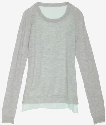 Mason by Michelle Mason Mason Silk Georgette Panel Back Sweater - Lyst