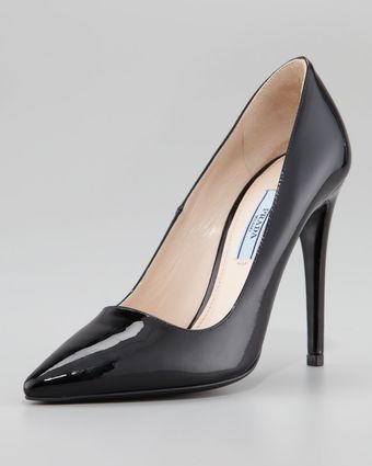 Prada Patent Pointed Toe Pump - Lyst