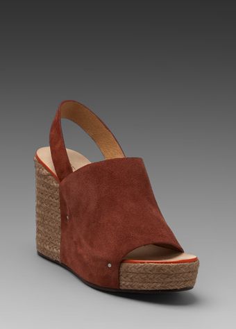 See By Chloé Ankle Strap Espadrille Wedge in Rust - Lyst