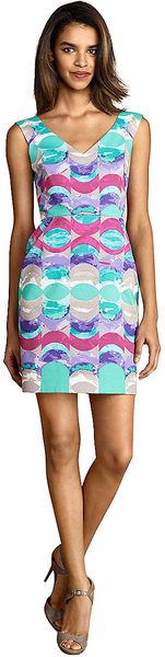 Donna Morgan Geometric Wave Print Dress - Lyst