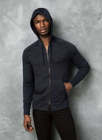 John Varvatos Saddle Shoulder Zip Hoodie - Lyst