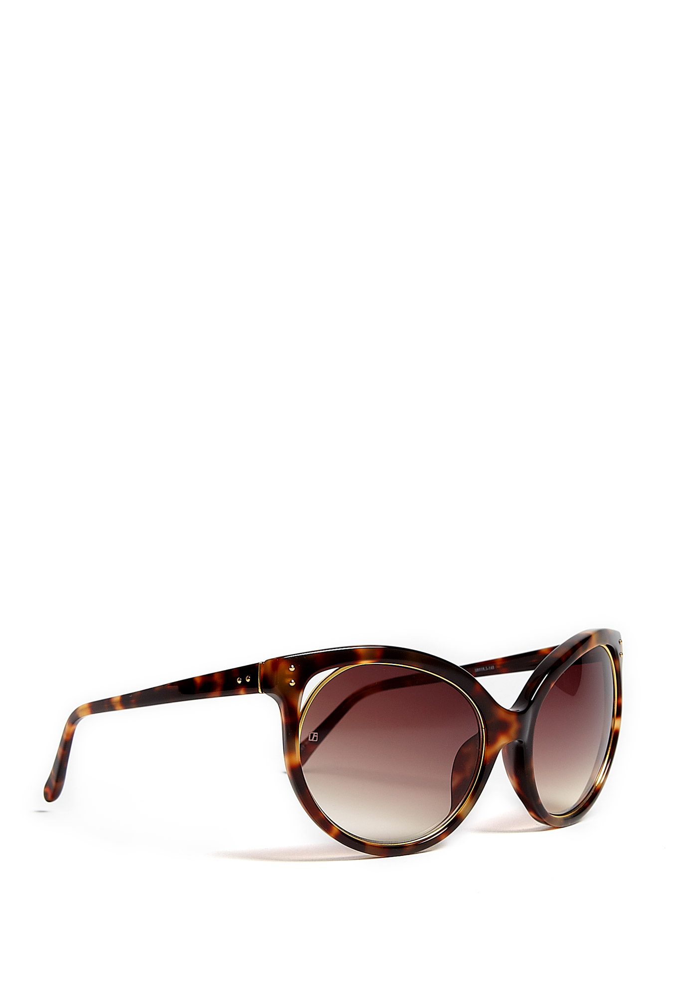 Linda Farrow Luxe Tshell Acetate Cateye Sunglasses in Brown for Men