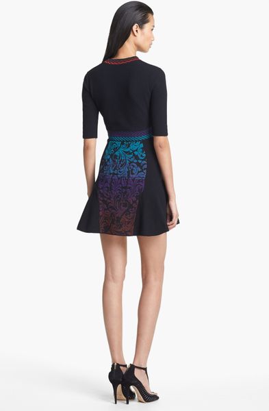 Missoni Brocade Intarsia Knit Dress in Purple