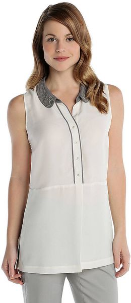 Nic + Zoe Sequin Collar Top - Lyst
