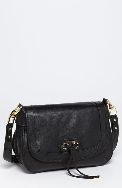 Perlina Simone Leather Crossbody Bag in Black