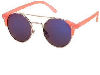 Topshop Square Corner Round Sunglasses - Lyst