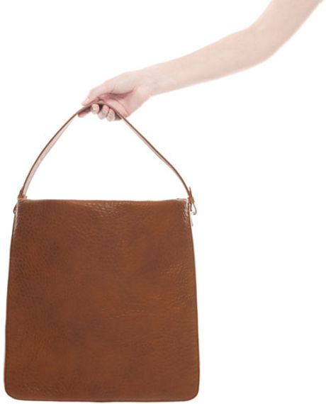 Zara Microstudded Bucket Bag in Brown (leather) | Lyst