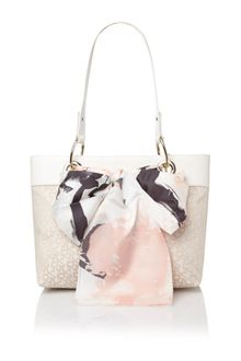 DKNY White Small Scarf Tote Bag - Lyst