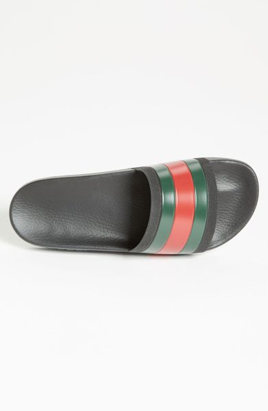 Gucci 'Pursuit '72 Slide' Sandal in Green for Men (black) | Lyst
