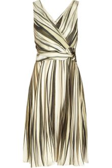 Oscar de la Renta Palm Print Silk Dress - Lyst