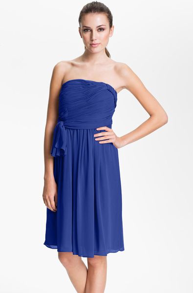 calvin klein strapless foldover gown