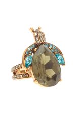 Oscar de la Renta Bug Shaped Crystal Ring