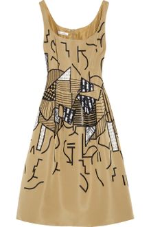 Oscar de la Renta Embellished Silk Faille Dress - Lyst