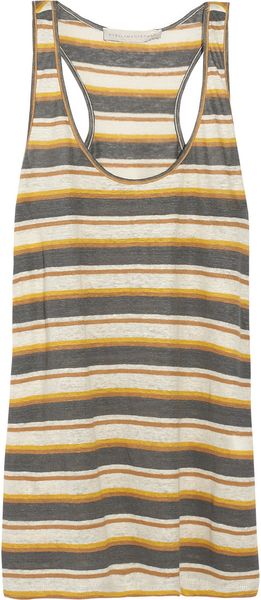 Stella McCartney Striped Linen Jersey Tank - Lyst