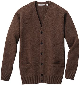 Uniqlo Lambswool V- Neck Cardigan - Lyst